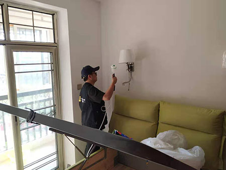 南昌廉租房小區(qū)家庭甲醛治理施工現(xiàn)場(chǎng)